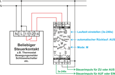 Funktionsweise Variante 1 - mit Wechselkontakt: